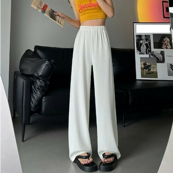 Hot selling thin wide-leg pants [white regular] [XS-2XL size] (please contact customer service to confirm the delivery size after placing the order)