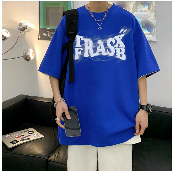 熱賣短袖T恤男夏季（克萊因藍【M_5XL碼】（下單後聯繫客服確認發貨尺碼）