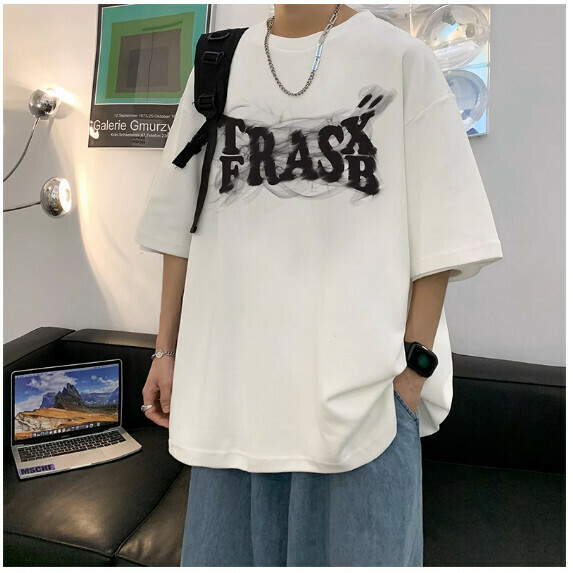 熱賣短袖T恤男夏季（白色【M_5XL碼】（下單後聯繫客服確認發貨尺碼）