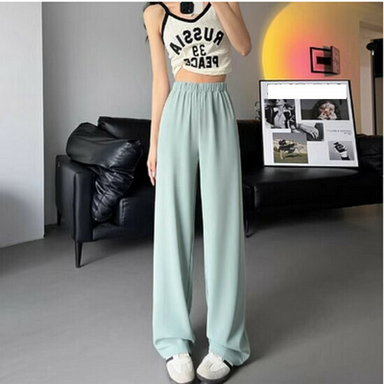 Hot selling thin wide-leg pants [light green petite] [XS-2XL size] (please contact customer service to confirm the delivery size after placing the order)