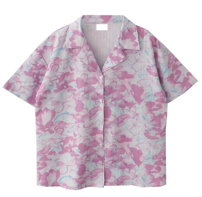熱賣碎花襯衣【粉色】【S碼-L碼】（下單後請聯絡客服確認發貨尺碼）