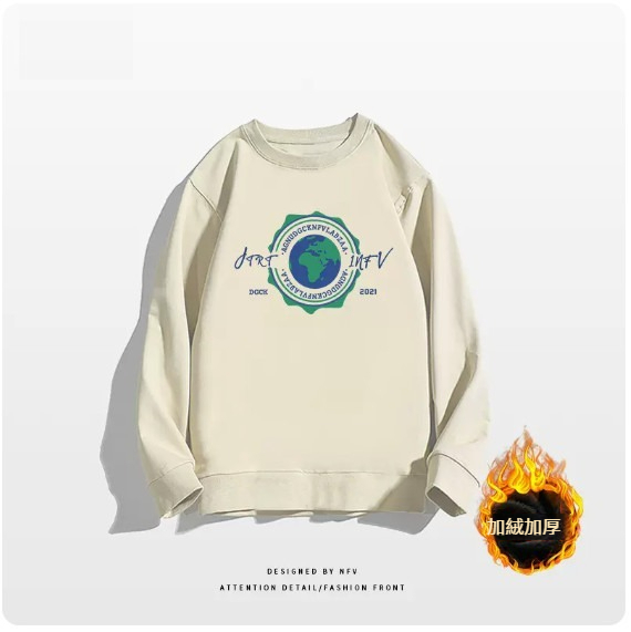 Crewneck sweatshirt [M-3XL] [Apricot - Fleece thickening] (contact customer service to confirm the shipping size after placing an order) 