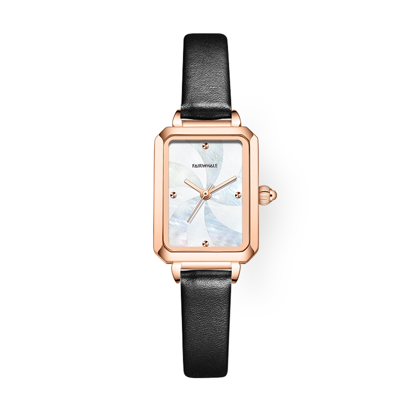 【Mark Fairwhale 馬克菲爾】FW-3290 優雅 百搭 拼接風車錶面 精雕錶冠 石英 手錶-