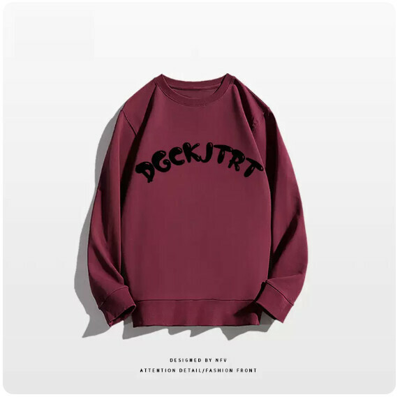 Crewneck sweatshirt [M-3XL] [burgundy - thin] (contact customer service to confirm the shipping size after placing an order) 