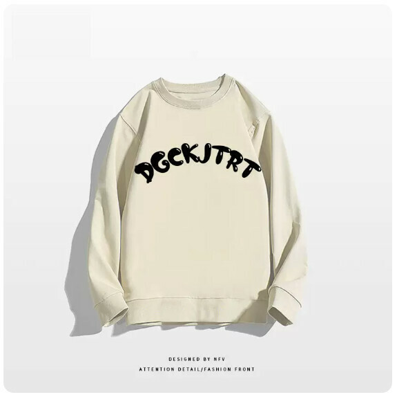 Crewneck sweatshirt [M-3XL] [Cream - thin] (contact customer service to confirm the shipping size after placing an order) 