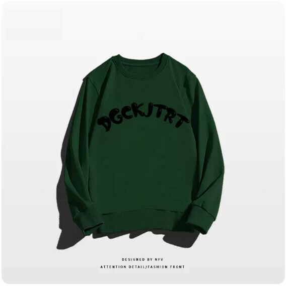 Crewneck sweatshirt [M-3XL] [dark green-thin] (contact customer service to confirm the shipping size after placing an order) 
