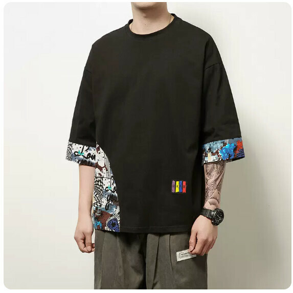 熱賣短袖T恤男（黑色A【M_5XL碼】（下單後聯繫客服確認發貨尺碼）
