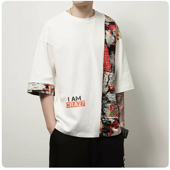 熱賣短袖T恤男（白色B【M_5XL碼】（下單後聯繫客服確認發貨尺碼）