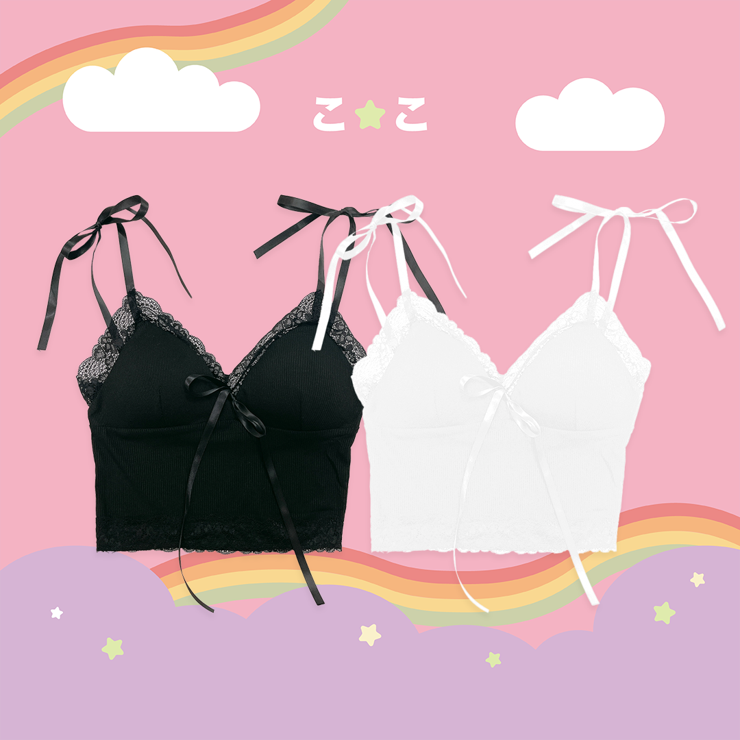 こ♡こ 蕾絲蝴蝶結綁帶胸墊小可愛