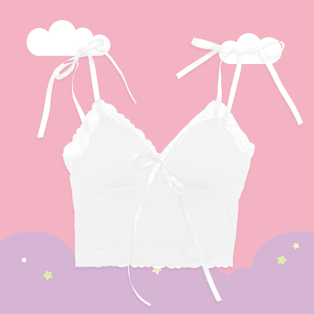 こ♡こ 蕾絲蝴蝶結綁帶胸墊小可愛
