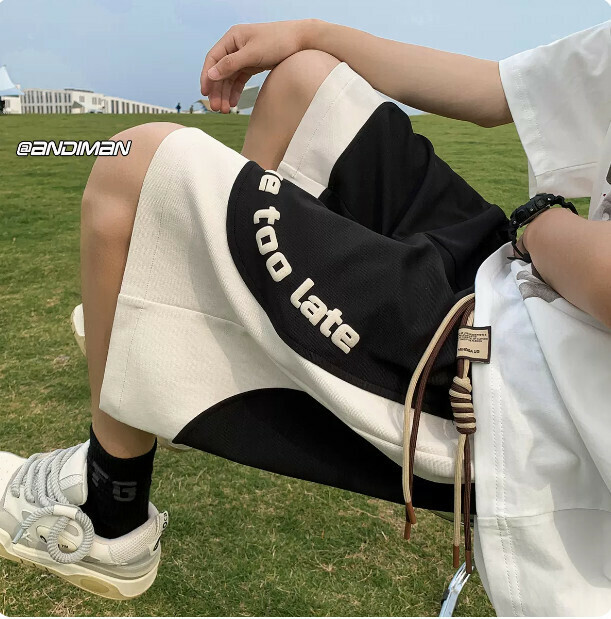 熱賣撞色休閒短褲（黑色M-2XL）（（下單后聯繫客服確認發貨尺碼）