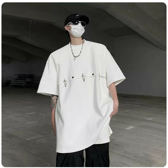 T-shirt short sleeve man (white [size M_3XL] (contact customer service to confirm the shipping size after placing an order)