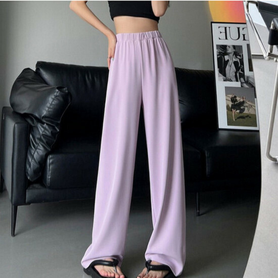 Hot selling thin wide-leg pants [Purple Pink Extended] [XS-2XL] (please contact customer service to confirm the delivery size after placing the order)