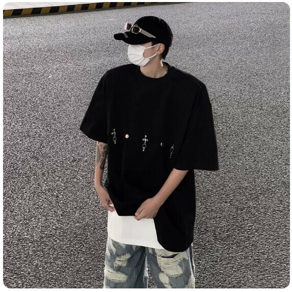 T-shirt short sleeve man (black [size M_3XL] (contact customer service to confirm the shipping size after placing an order)
