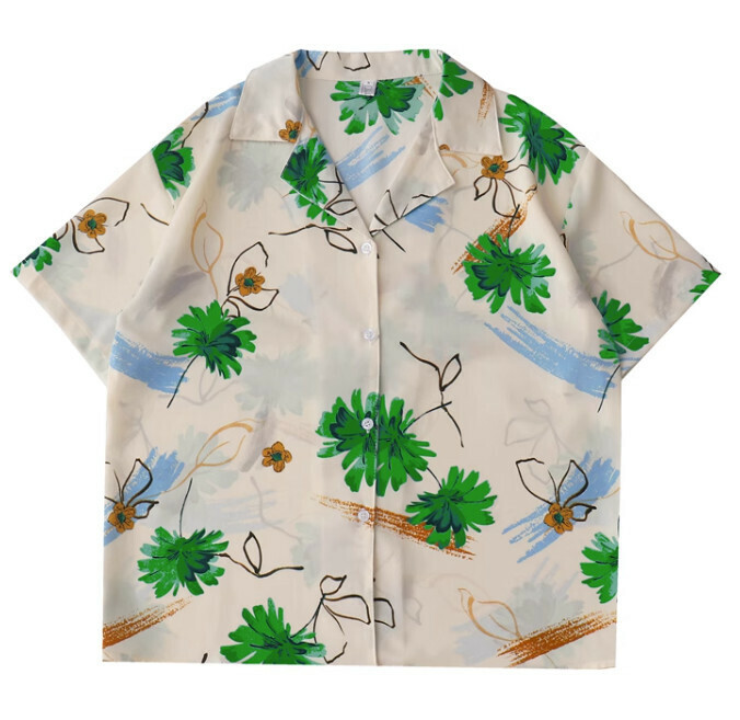 熱賣碎花襯衫【綠色花】【S碼-L碼】（下單後請聯絡客服確認發貨尺碼）