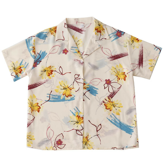 熱賣碎花襯衫【黃色花】【S碼-L碼】（下單後請聯絡客服確認發貨尺碼）