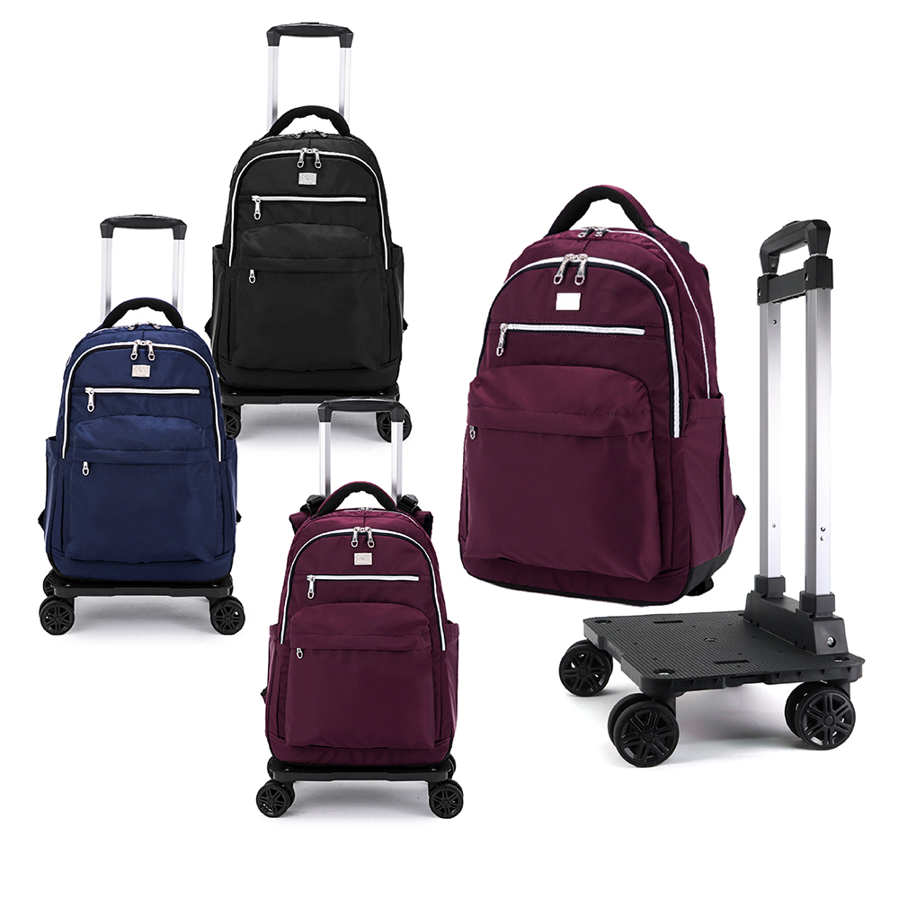 COUGAR  拉桿後背包 附可拆卸折疊拉桿托架