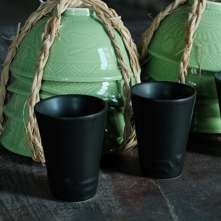 霧黑茶酒杯-四入組