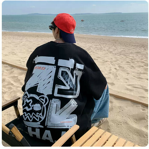 熱推短袖T恤男夏季（黑色【S_3XL碼】（下單後聯繫客服確認發貨尺碼）