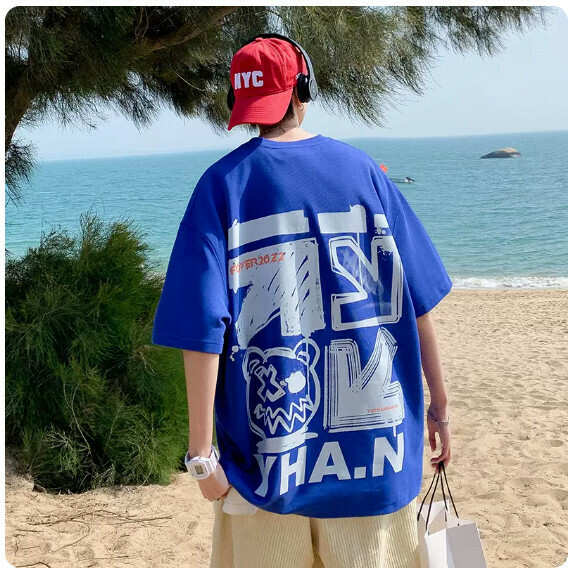 激抵短袖T恤男夏季（克萊因藍【S_3XL碼】（下單後聯繫客服確認發貨尺碼）