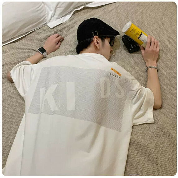 激抵小眾T恤男短袖夏季（白色【S_5XL碼】（下單後聯繫客服確認發貨尺碼）
