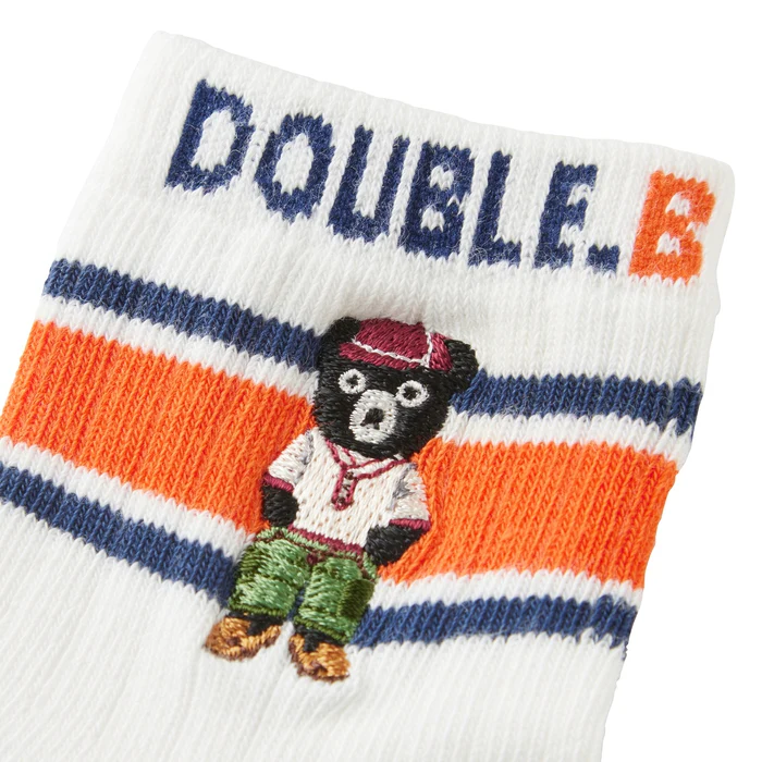 DOUBLE_B B君拼色中筒襪-白