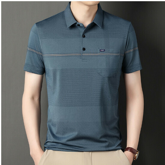 爆款休閒男短袖【603款藍色真口袋】尺碼【M-4XL】【下單後聯絡客服確認發貨尺碼】