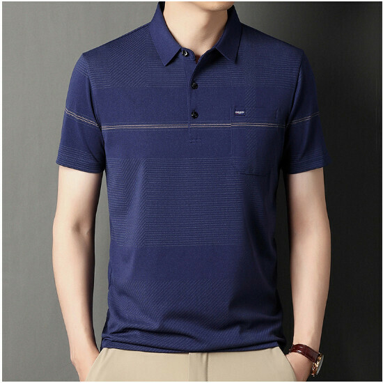 爆款休閒男短袖【603款藏青真口袋】尺碼【M-4XL】【下單後聯絡客服確認發貨尺碼】