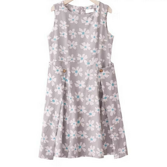 熱賣印花連衣裙【灰色】【L碼-XL碼】（下單後請聯絡客服確認發貨尺碼）