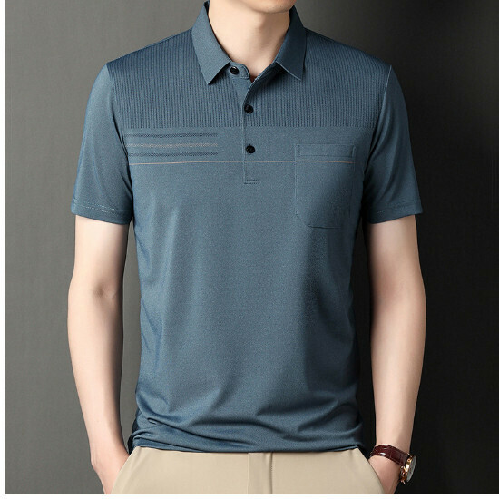 爆款休閒男短袖【601款藍色真口袋】尺碼【M-4XL】【下單後聯絡客服確認發貨尺碼】