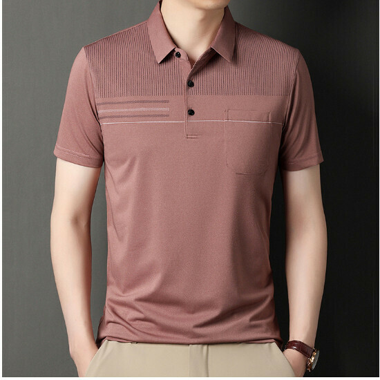 熱推休閒男短袖【601款粉色真口袋】尺碼【M-4XL】【下單後聯絡客服確認發貨尺碼】