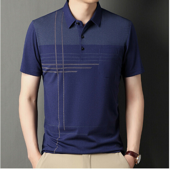 熱推休閒男短袖【602款藏青真口袋】尺碼【M-4XL】【下單後聯絡客服確認發貨尺碼】