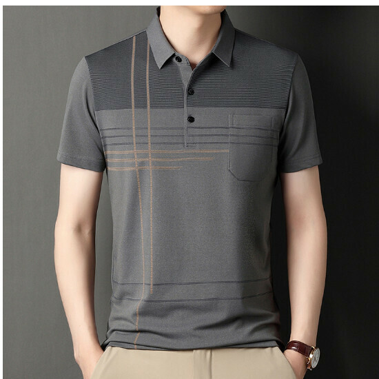 熱推休閒男短袖【602款灰色真口袋】尺碼【M-4XL】【下單後聯絡客服確認發貨尺碼】