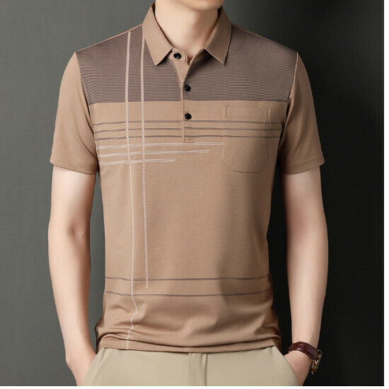 熱推休閒男短袖【602款卡其真口袋】尺碼【M-4XL】【下單後聯絡客服確認發貨尺碼】