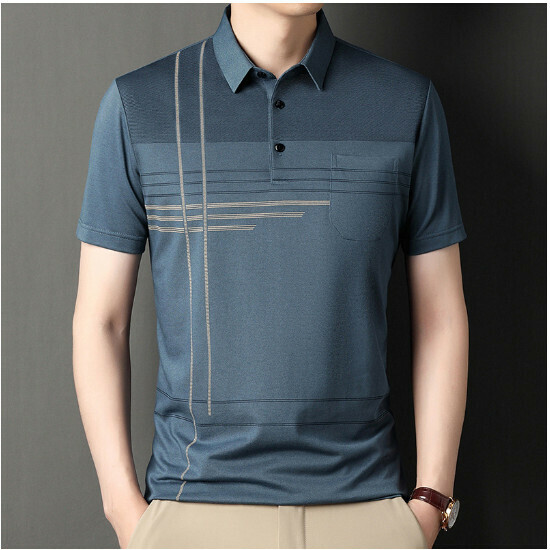 熱推休閒男短袖【602款藍色真口袋】尺碼【M-4XL】【下單後聯絡客服確認發貨尺碼】