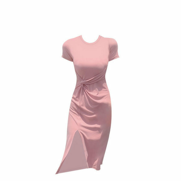 Hot selling slit dress (pink size S-L) (please contact customer service to confirm the delivery size after placing the order)