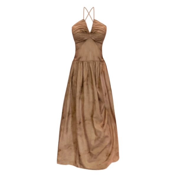 Hot selling backless midi skirt with waist (coffee color S-M) (please contact customer service to confirm the delivery size after placing the order)