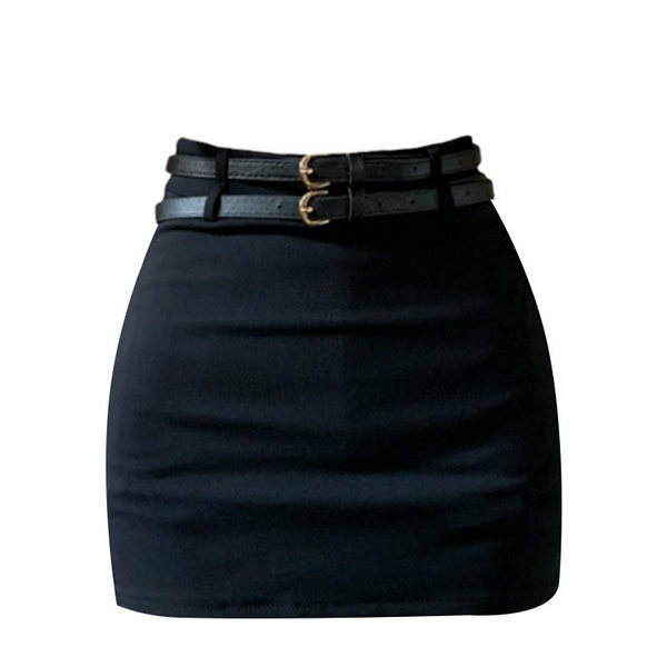 Hot selling double belt skirt (black size S-L) (please contact customer service to confirm the delivery size after placing the order)