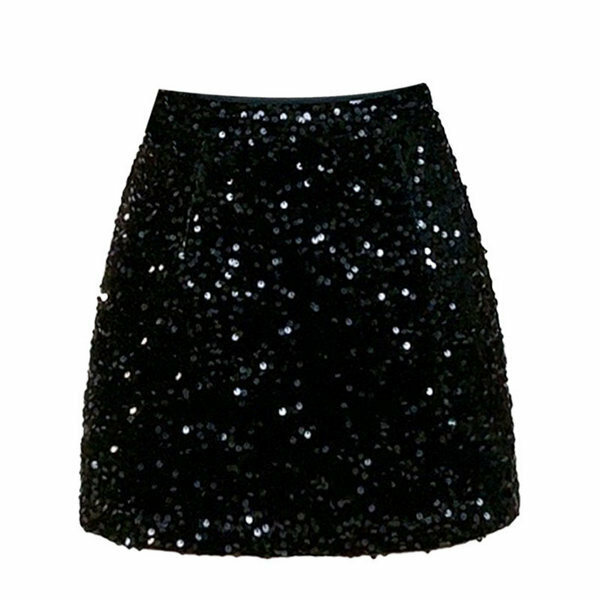 Hot Selling Sparkling Slim Skirt (Black Size S)