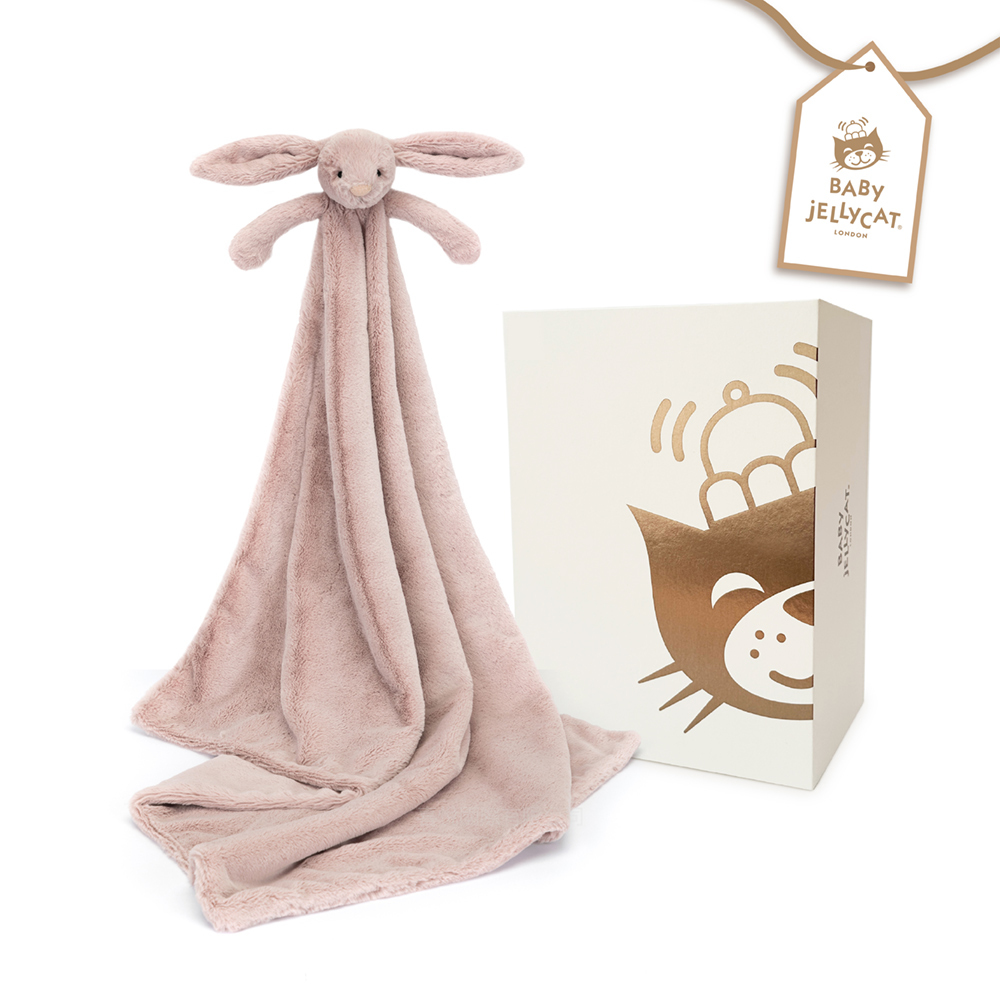 Jellycat Bashful Luxe Bunny Blankie Rosa 奢華致臻兔安撫毛毯禮盒