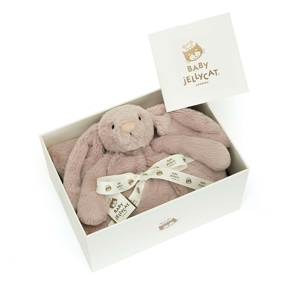 Jellycat Bashful Luxe Bunny Blankie Rosa 奢華致臻兔安撫毛毯禮盒