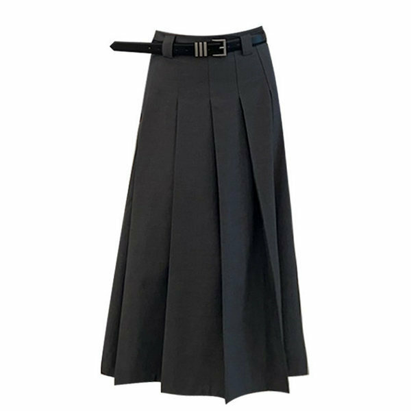 Hot selling suit pleated high waist skirt (gray S-L) (please contact customer service to confirm the delivery size after placing the order)