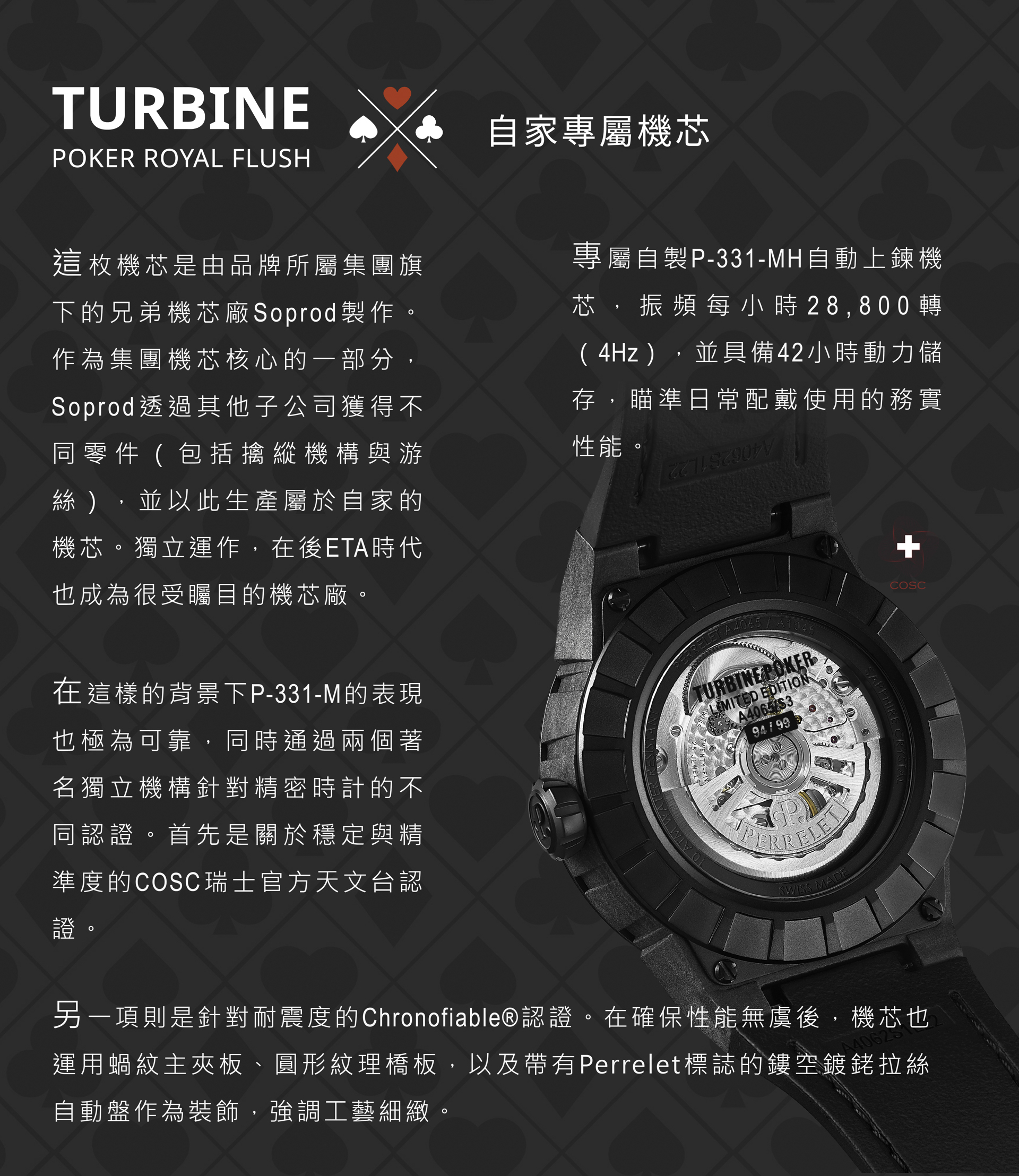 PERRELET TURBINE LIMITED POKER ROYAL FLUSH｜A4065/S3