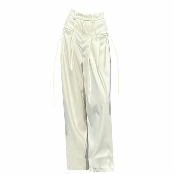 Hot selling high-waisted straight pants (off-white sizes S-L) (please contact customer service to confirm the delivery size after placing the order)