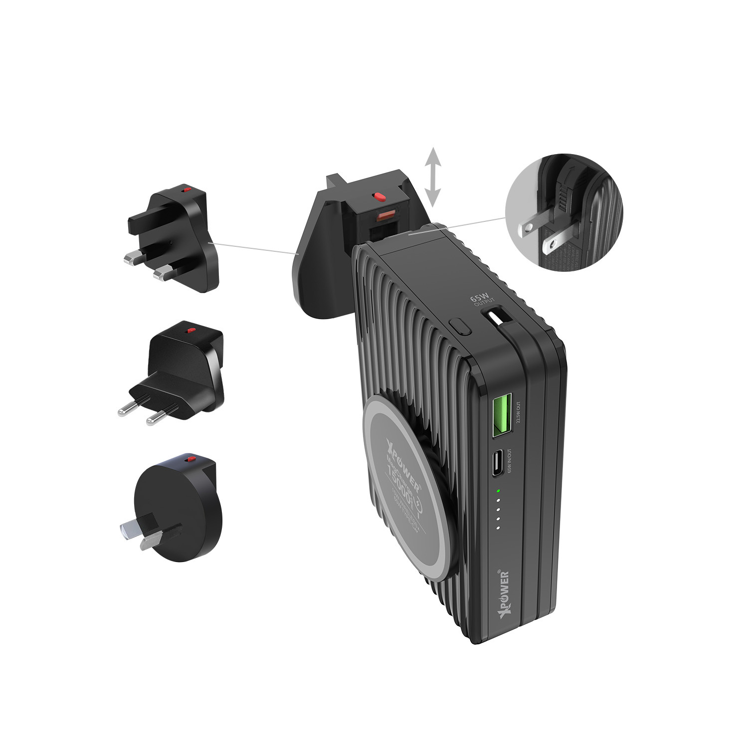 XPower CPD15 3合1 15000mAh PD 65W MagSafe無線充+外置電+旅行充電轉插 (特價產品3個月保養)