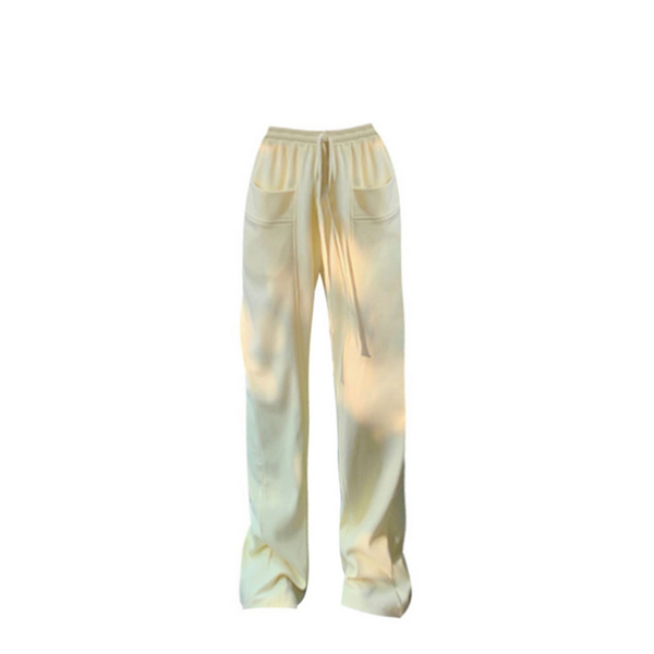 Hot selling loose wide-leg pants (light yellow S-M) (please contact customer service to confirm the delivery size after placing the order)