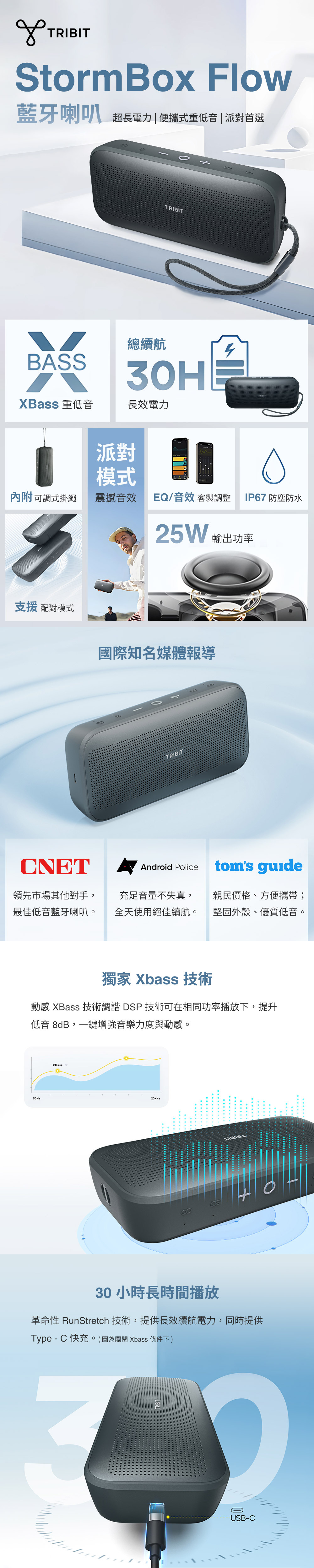 Tribit StormBox Flow 藍牙喇叭簡介