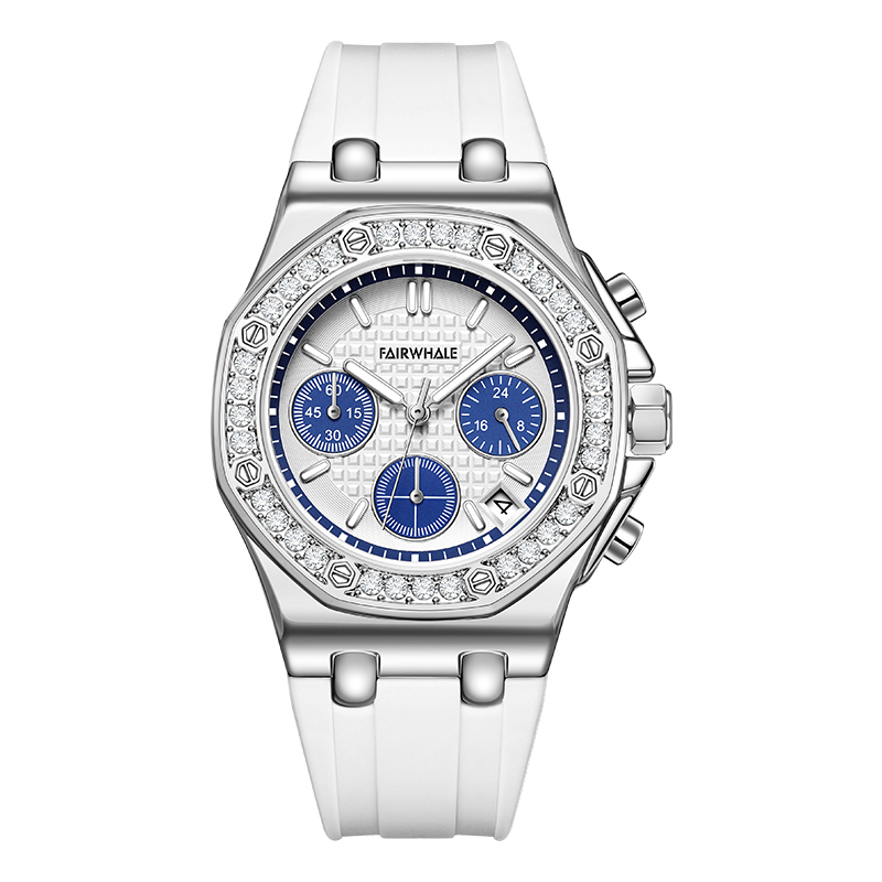 【Mark Fairwhale 馬克菲爾】FW-3590 鑽圈 真三眼 防水 計時 日期顯示 夜光 手錶