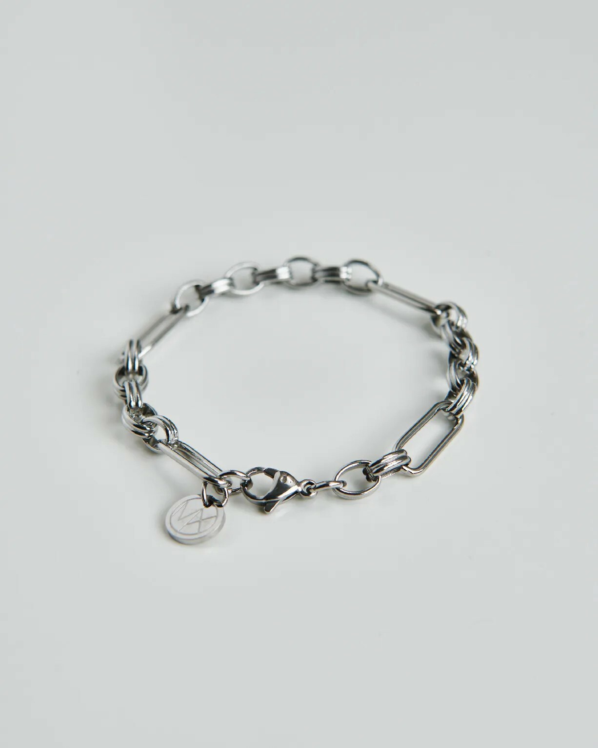 MB018 雙圈鏈 / 長方鏈純鋼拼接手鏈