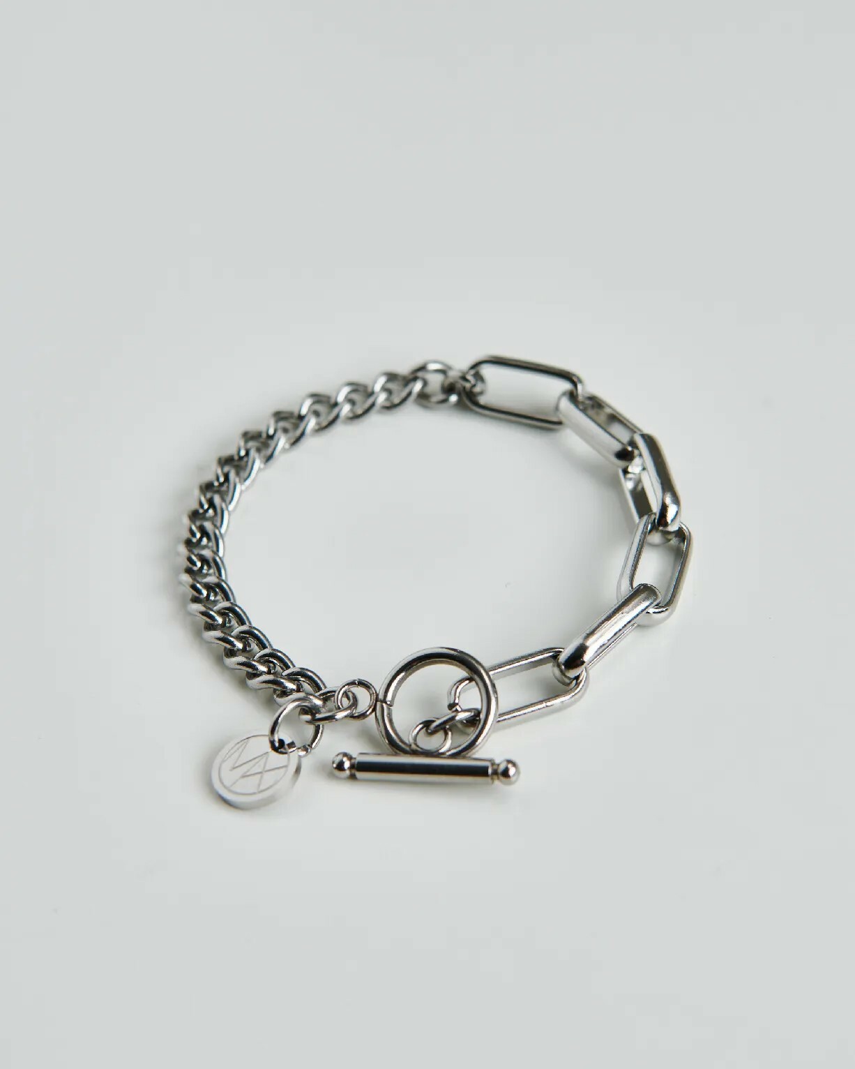 MB017 雙鍊拼接純鋼手鍊